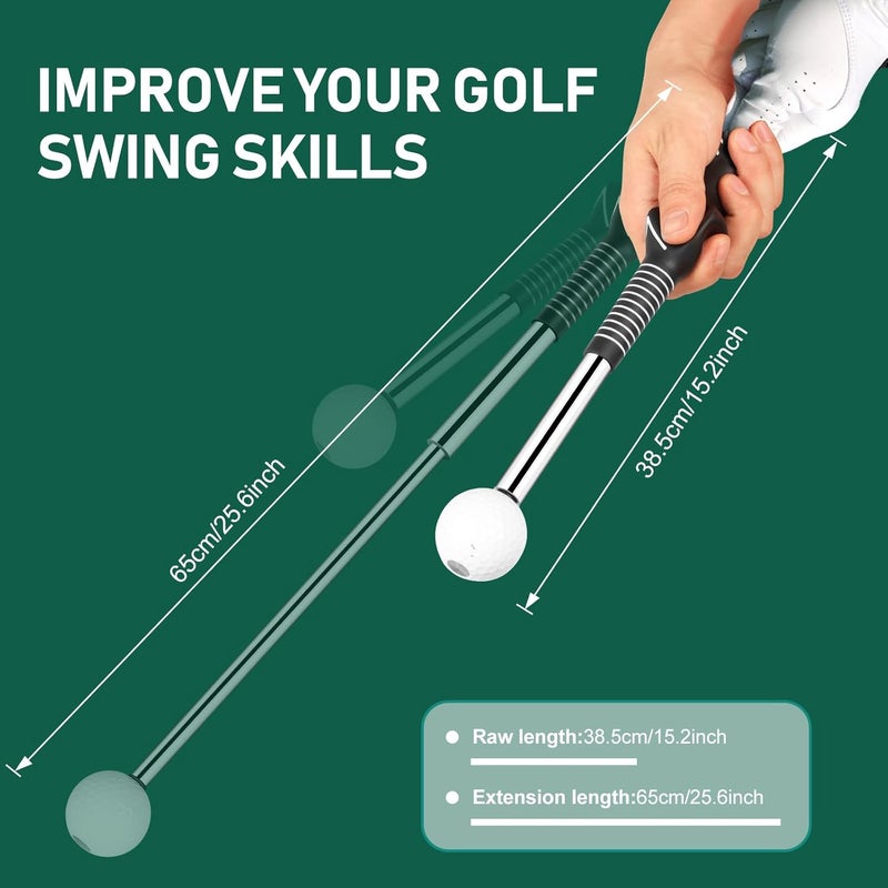 KALAUTO Golf Grip Swing Training Aid - Retractable Click Club Trainer Indoor Practice Warm Up Stick Flexible Telescopic Short Club Tempo Sound Release Trainer Devices - Image 4